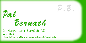 pal bernath business card