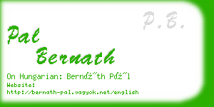 pal bernath business card